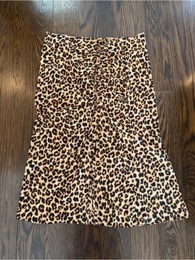 Veronica Beard Leopard Print Midi Skirt